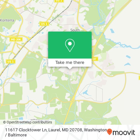 11617 Clocktower Ln, Laurel, MD 20708 map