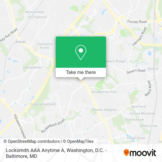 Locksmith AAA Anytime A map