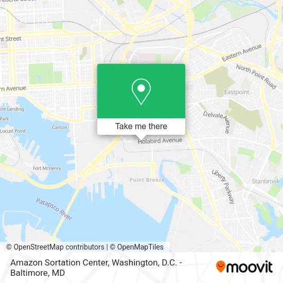 Amazon Sortation Center map