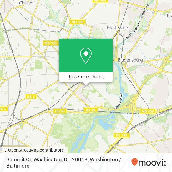 Summit Ct, Washington, DC 20018 map