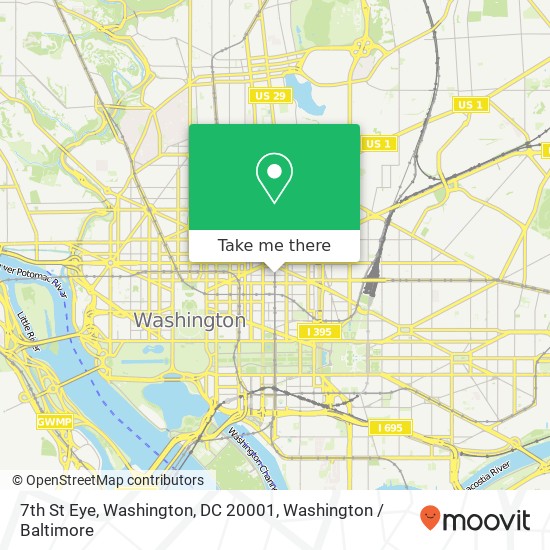 7th St Eye, Washington, DC 20001 map