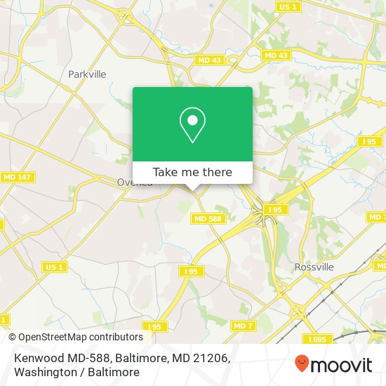 Mapa de Kenwood MD-588, Baltimore, MD 21206