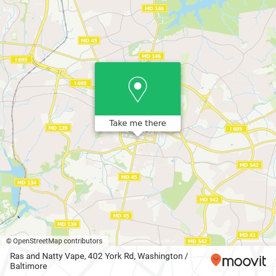 Ras and Natty Vape, 402 York Rd map