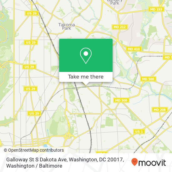 Galloway St S Dakota Ave, Washington, DC 20017 map