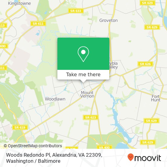Woods Redondo Pl, Alexandria, VA 22309 map