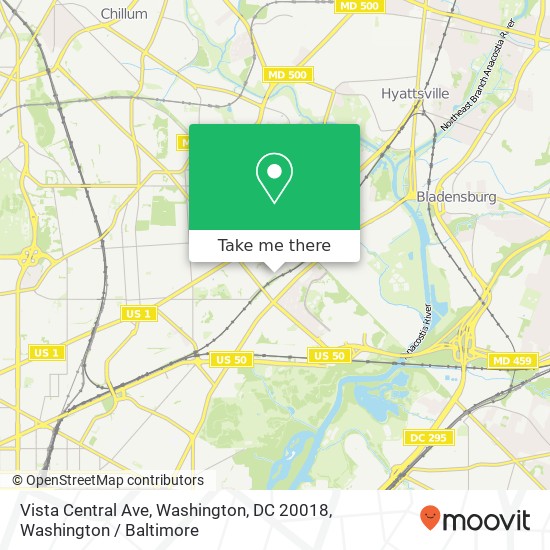 Vista Central Ave, Washington, DC 20018 map