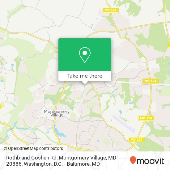 Mapa de Rothb and Goshen Rd, Montgomery Village, MD 20886