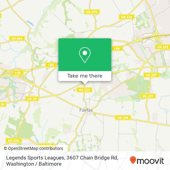 Legends Sports Leagues, 3607 Chain Bridge Rd map