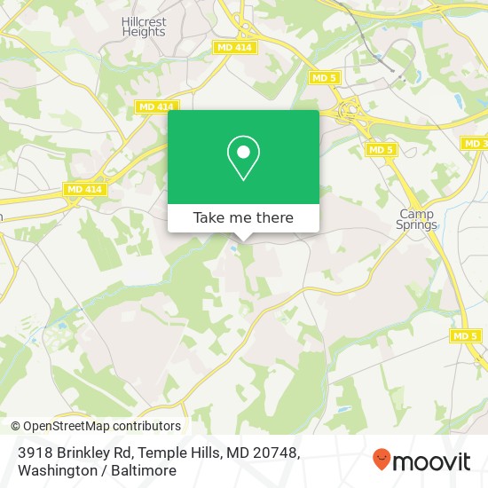 Mapa de 3918 Brinkley Rd, Temple Hills, MD 20748