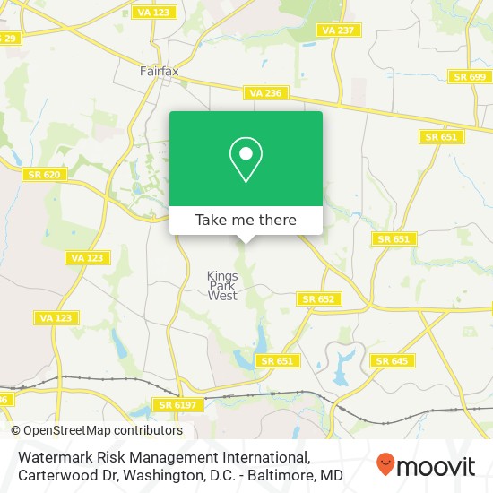 Mapa de Watermark Risk Management International, Carterwood Dr