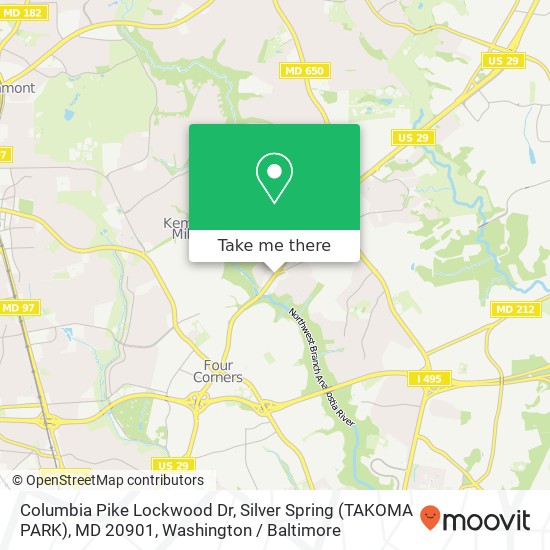 Mapa de Columbia Pike Lockwood Dr, Silver Spring (TAKOMA PARK), MD 20901