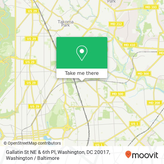 Mapa de Gallatin St NE & 6th Pl, Washington, DC 20017