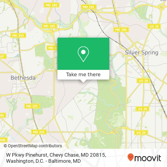 Mapa de W Pkwy Pinehurst, Chevy Chase, MD 20815