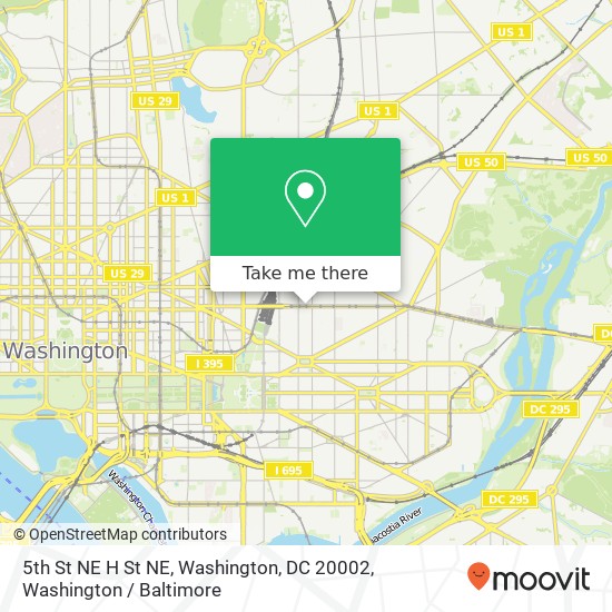 Mapa de 5th St NE H St NE, Washington, DC 20002