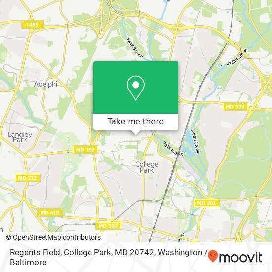 Regents Field, College Park, MD 20742 map