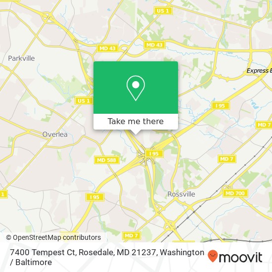 7400 Tempest Ct, Rosedale, MD 21237 map