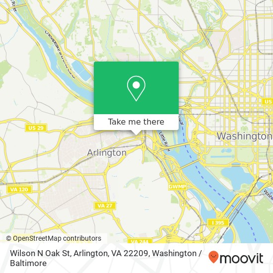 Mapa de Wilson N Oak St, Arlington, VA 22209