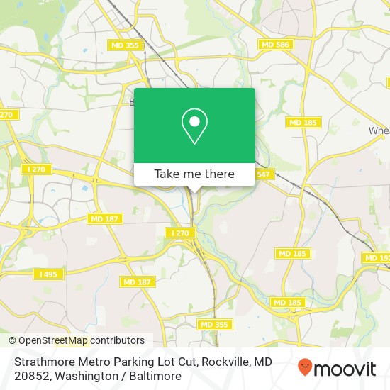 Strathmore Metro Parking Lot Cut, Rockville, MD 20852 map