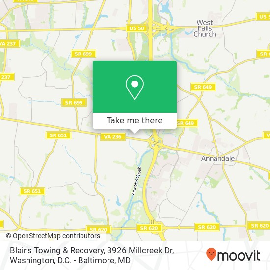 Blair's Towing & Recovery, 3926 Millcreek Dr map