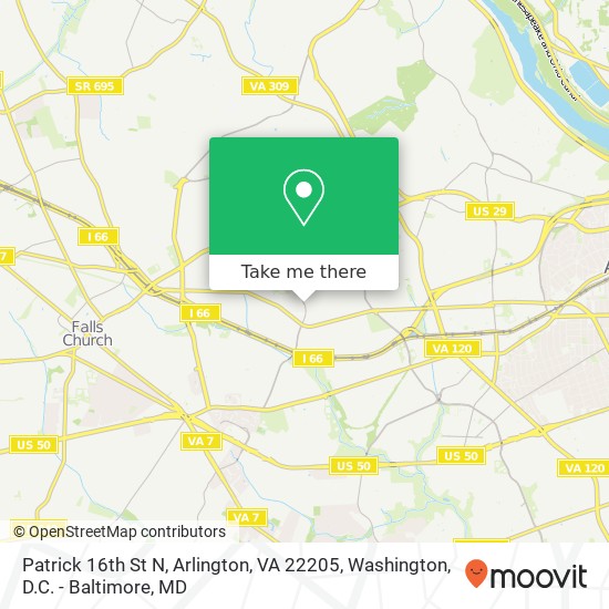 Mapa de Patrick 16th St N, Arlington, VA 22205