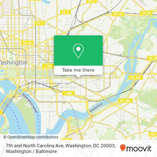 Mapa de 7th and North Carolina Ave, Washington, DC 20003