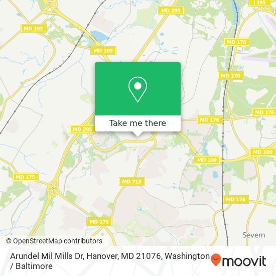 Mapa de Arundel Mil Mills Dr, Hanover, MD 21076