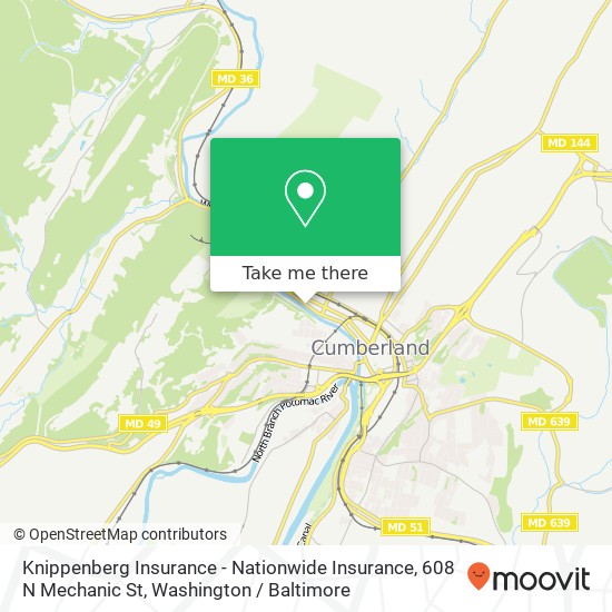 Mapa de Knippenberg Insurance - Nationwide Insurance, 608 N Mechanic St