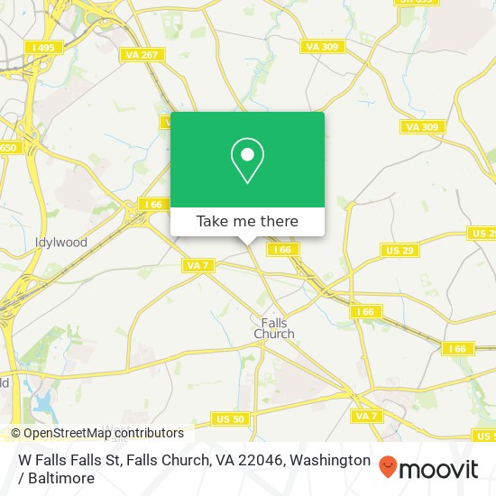 Mapa de W Falls Falls St, Falls Church, VA 22046