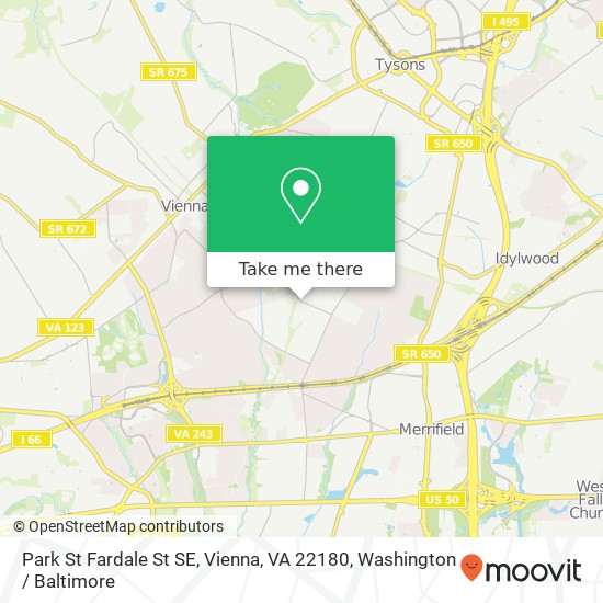 Mapa de Park St Fardale St SE, Vienna, VA 22180