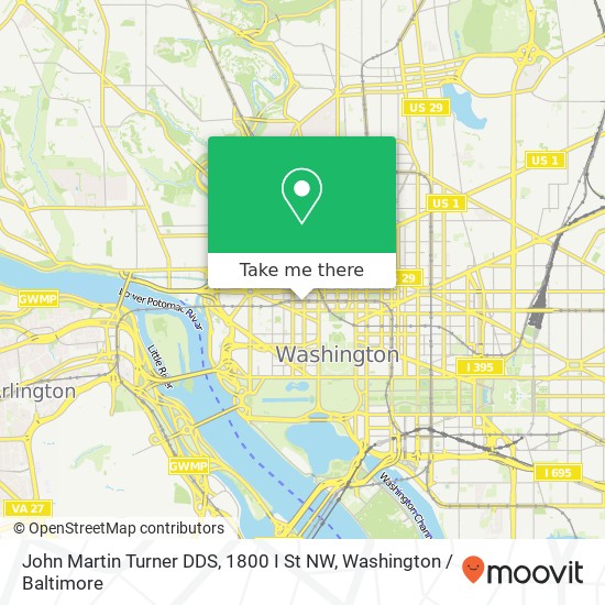 John Martin Turner DDS, 1800 I St NW map