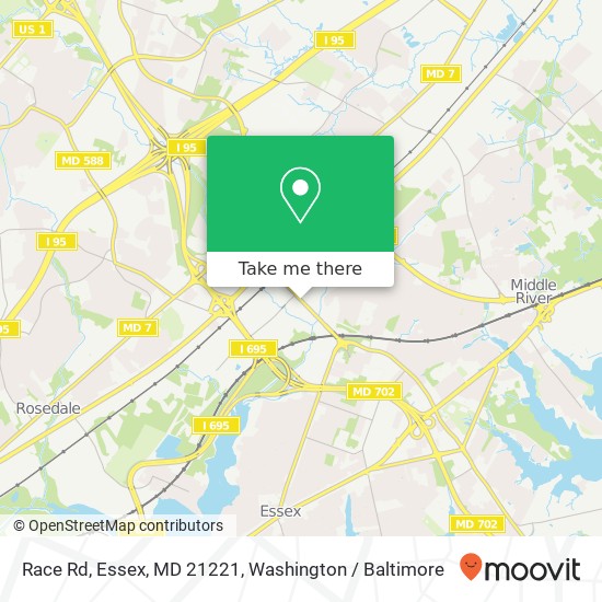 Mapa de Race Rd, Essex, MD 21221