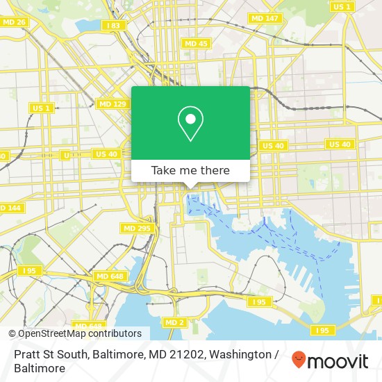 Mapa de Pratt St South, Baltimore, MD 21202