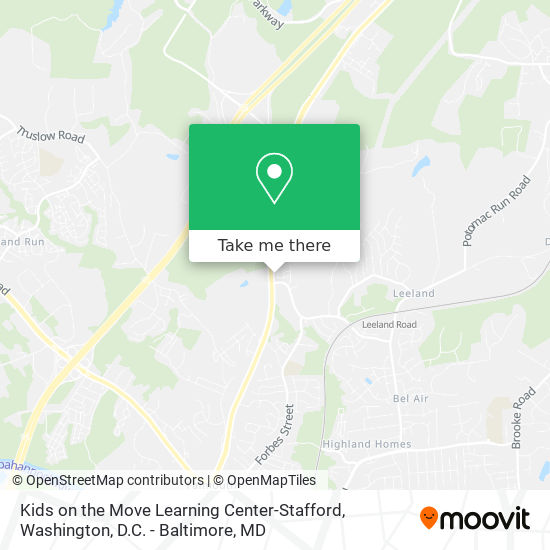 Kids on the Move Learning Center-Stafford map