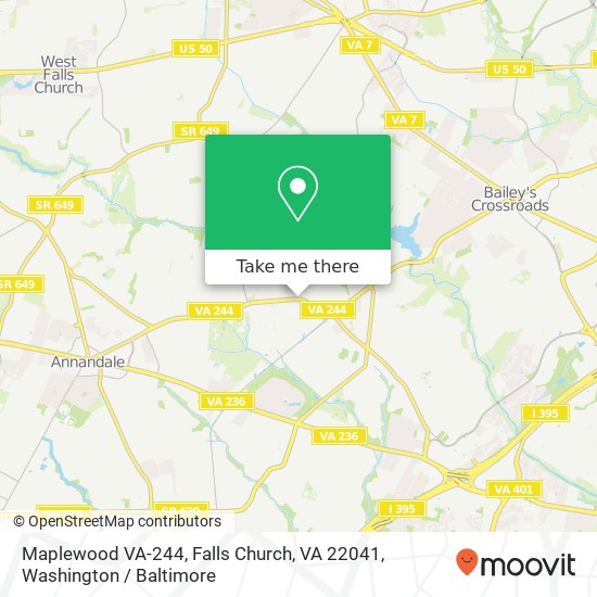 Mapa de Maplewood VA-244, Falls Church, VA 22041