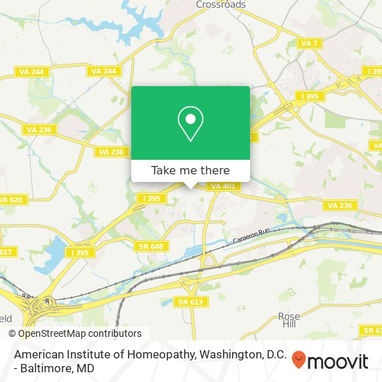 American Institute of Homeopathy map
