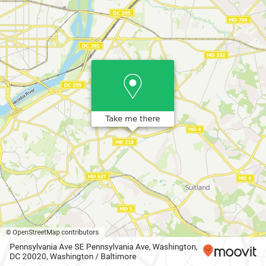 Pennsylvania Ave SE Pennsylvania Ave, Washington, DC 20020 map