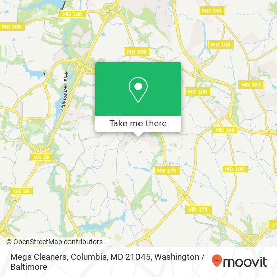 Mapa de Mega Cleaners, Columbia, MD 21045