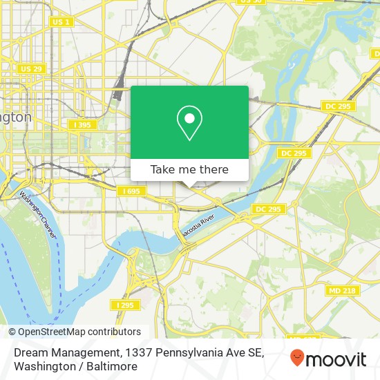 Mapa de Dream Management, 1337 Pennsylvania Ave SE