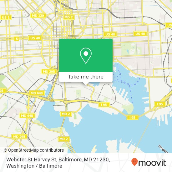 Webster St Harvey St, Baltimore, MD 21230 map