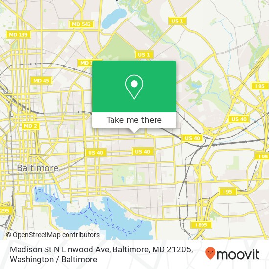 Madison St N Linwood Ave, Baltimore, MD 21205 map