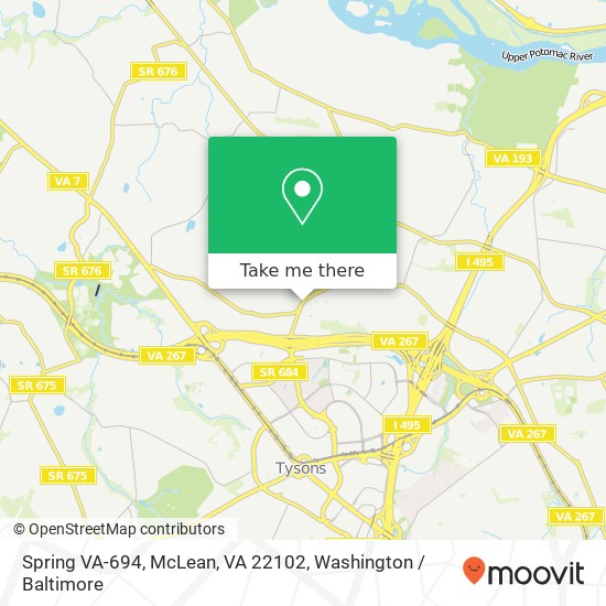 Mapa de Spring VA-694, McLean, VA 22102