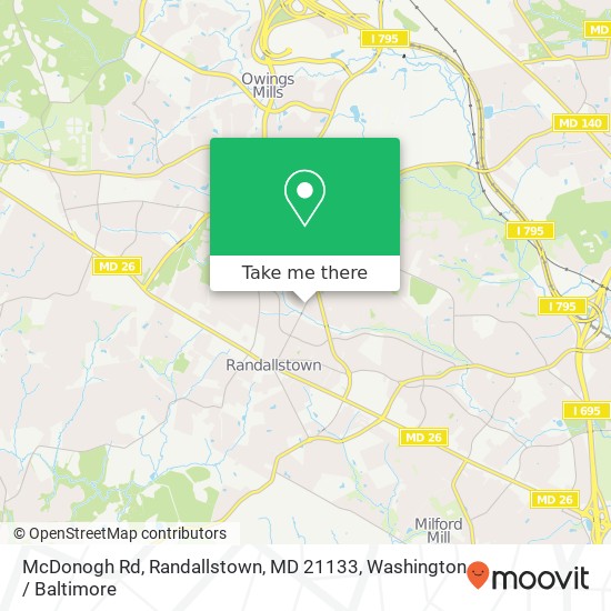 Mapa de McDonogh Rd, Randallstown, MD 21133