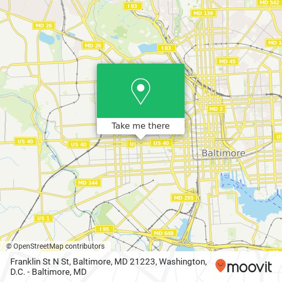 Franklin St N St, Baltimore, MD 21223 map