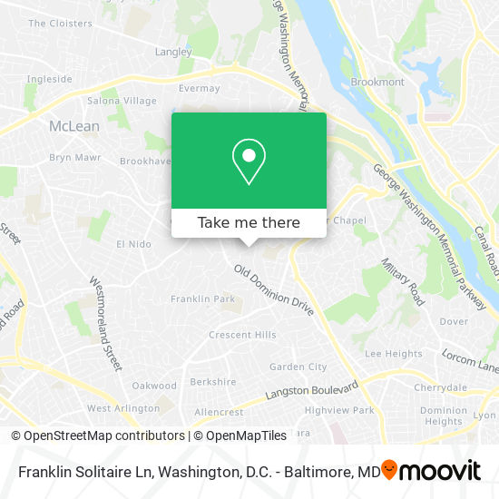 Franklin Solitaire Ln map