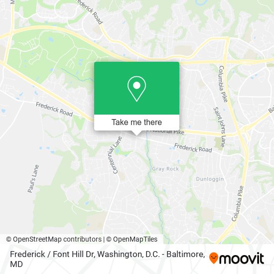 Mapa de Frederick / Font Hill Dr