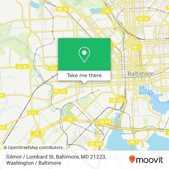 Mapa de Gilmor / Lombard St, Baltimore, MD 21223