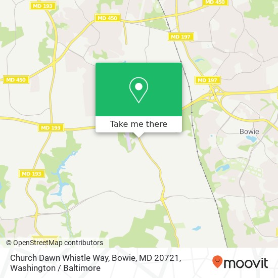 Mapa de Church Dawn Whistle Way, Bowie, MD 20721