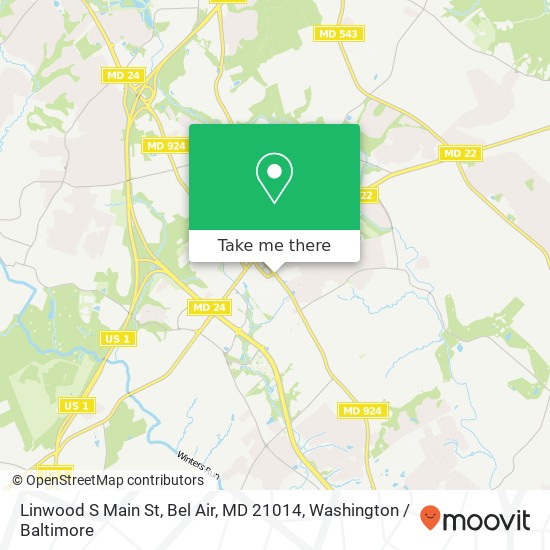 Mapa de Linwood S Main St, Bel Air, MD 21014