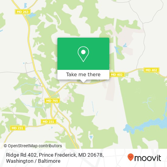 Mapa de Ridge Rd 402, Prince Frederick, MD 20678