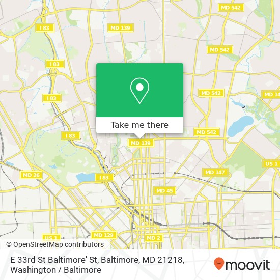 E 33rd St Baltimore' St, Baltimore, MD 21218 map